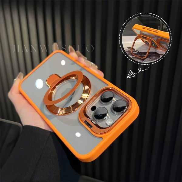 Versatile Metal Lens Double Bracket Magnetic Phone Case Compatible with for iphone Models 11, 12, 13, 14, 15, And 16 Plus Pro Max, Includes a Complimentary Lens - Image 10