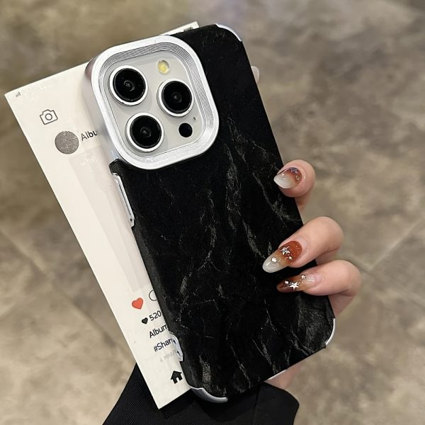 Opulent Velvet Matte Phone Case for Iphone 16, 15, 14, 13, 12 Pro Max, 16, 15, 14 Plus, 11 Vintage Faux Leather Back - Image 4