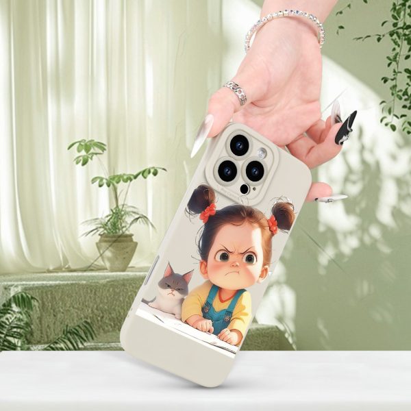 A Creative And Stylish Cute Cartoon Little Girl Pattern Phone Case, Providing Full-Body Protection with Shockproof And Drop-Resistant Features, Made of Frosted TPU Soft Material. It Makes a Great Gift for Birthdays Or Holidays for Both Boys And Girls, Compatible with Iphone Models 16, 15, 14, 13, 12, 11, XS, XR, X, 7, 8, Mini, Plus, Pro Max, And SE. - Image 2