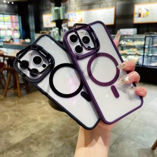 Luxury Magnetic Shock-Absorbing Phone Case Suitable for iPhone 16 16pro 16proMax 15 15Pro 15ProMax 14 14Pro 14ProMax 13 13Pro 13ProMax 12 12Pro 12ProMax 11 Bracket Lens Protection Back Cover