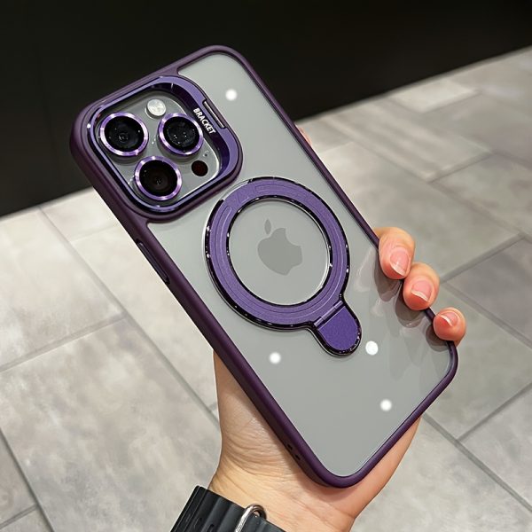 Versatile Metal Lens Double Bracket Magnetic Phone Case Compatible with for iphone Models 11, 12, 13, 14, 15, And 16 Plus Pro Max, Includes a Complimentary Lens - Image 16