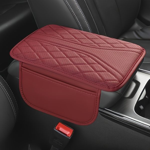 1pc PU Leather Car Armrest Pad with Storage Bag - Comfortable Elbow Support, Stylish Stitching Design, Fit for All Vehicles, Ergonomic Driver Side Organizer with Phone & Essentials Storage, Car Armrest Cover, Travel Convenience, Sleek Interior Upgrade, Soft Padding, Vehicle Accessory, Frequent Travelers - Image 6