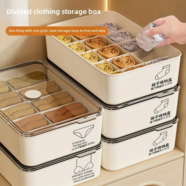 2/3pcs Space-Saving Multi-Compartment Drawer Organizer for Underwear, Socks, and Bras - Durable Plastic Storage Solution with Portable Design, Closet Organizers And Storage - Image 3
