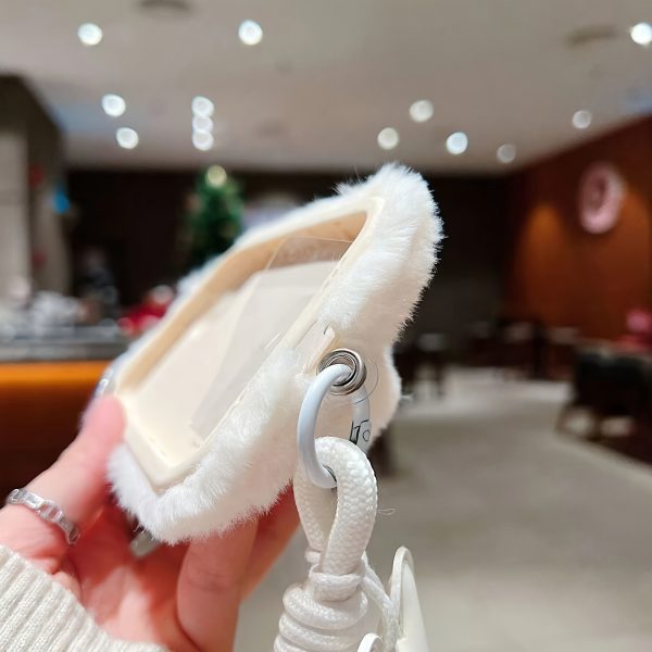 Autumn and Winter Warm Plush Cute Rabbit Mobile Phone Case with Hanging Rope Suitable for iPhone 16 15 14 13 12 11 Pro Max - Image 5