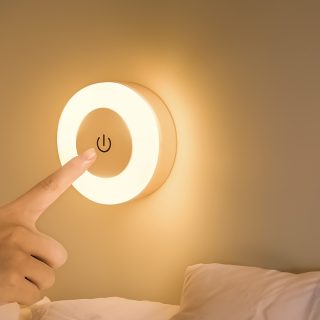 Touch-Activated LED Wall Light with Adjustable Color Temperature - Warm Yellow Light, USB Rechargeable, Ideal for Bedroom, Living Room, Study, Indoor Lighting, Touch Control Light | Modern Decor Light | Touchactivated Lamp, LED Lights for Bedroom