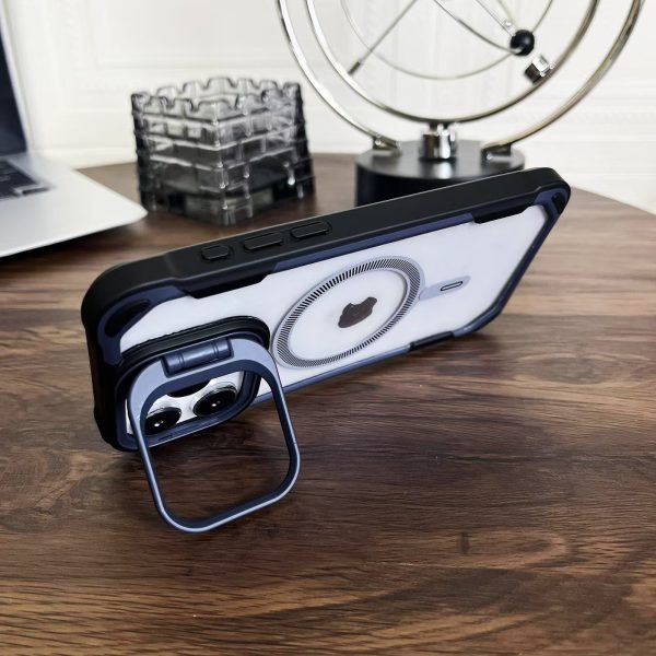 for iPhone 16/15/14/13/Pro Max/Pro/Plus Mobile Phone Case [Supports Wireless Magnetic Charging]+[Camera Lens Holder]+[Four Corners Thickened Anti-fall], Anti-fall, Anti-shock, Transparent Anti-shock Luxury Business Mobile Phone Case Protective Shell - Image 2