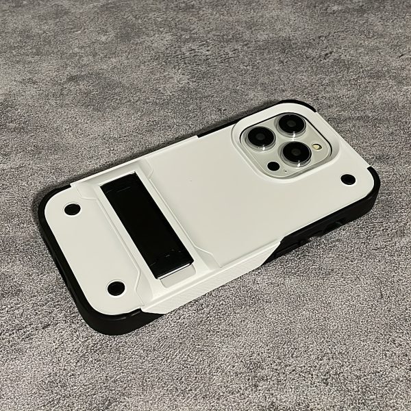 Luxury Hybrid PC Armor Phone Case Compatible with iPhone 16 15 14 13 12 11 Pro Max Plus Folding Stand Shockproof Protective Cover - Image 4