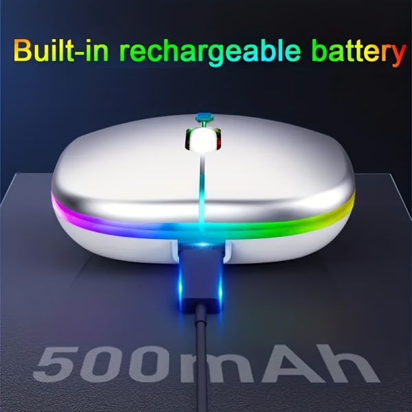 Rechargeable Wireless Mouse Computer Mouse Quiet Pause with Backlight RGB Mouse Suitable for Laptop PC for ipad - Image 4