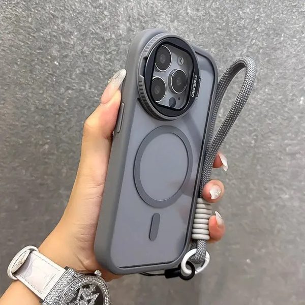 Lens Holder for Apple 16 Pro Max Mobile Phone Case New Magnetic Suction for iPhone 15 Protective Cover Advanced Silicone 14 Full Package 13 Anti-Fall 12 Internet Celebrity Plus Soft Shell Transparent Male and Female PM - Image 2