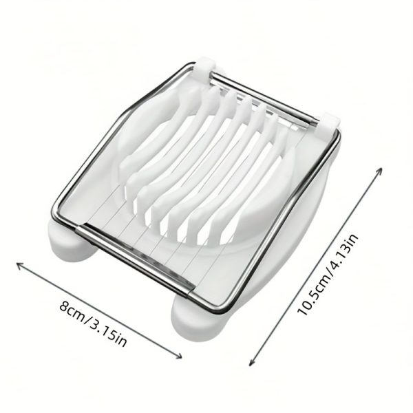2-in-1 Multifunctional Egg Slicer and Wedger Set, Manual Egg Cutter with Stainless Steel Wires, Durable Plastic Base, Kitchen Gadget for Hard Boiled Eggs - Slices, Wedges & Dices - Pack of 1 - Image 9