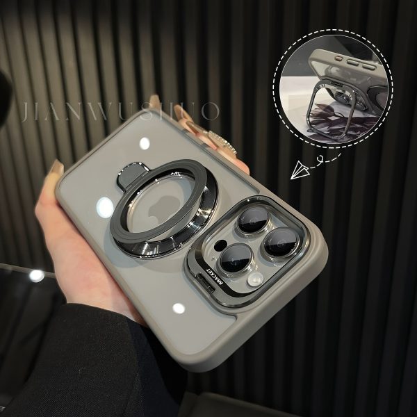 Versatile Metal Lens Double Bracket Magnetic Phone Case Compatible with for iphone Models 11, 12, 13, 14, 15, And 16 Plus Pro Max, Includes a Complimentary Lens - Image 8