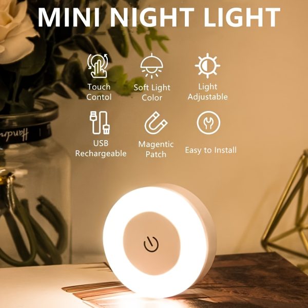 Touch-Activated LED Wall Light with Adjustable Color Temperature - Warm Yellow Light, USB Rechargeable, Ideal for Bedroom, Living Room, Study, Indoor Lighting, Touch Control Light | Modern Decor Light | Touchactivated Lamp, LED Lights for Bedroom - Image 8