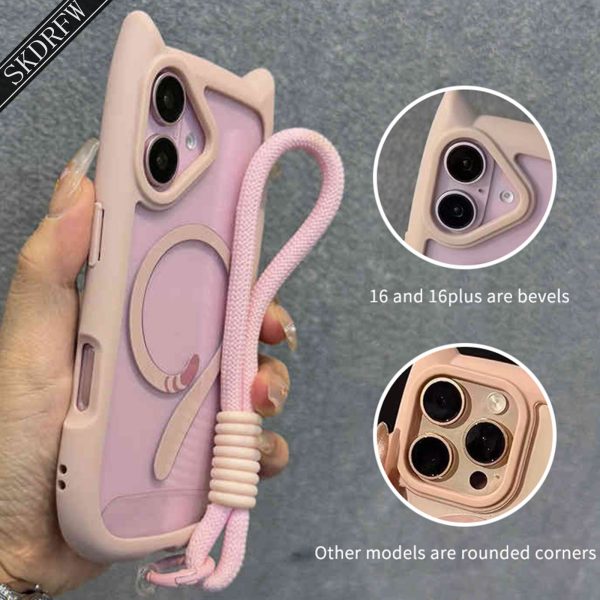 This Is a Cute, Minimalist, Japanese And Korean Style Phone Case Featuring 3D Cartoon Cat Ears And a Transparent Acrylic Design with a Magnetic Ring And a Cat Tail. It Comes with a Lanyard And Is Compatible with Iphone Models 16, 16 Plus, 16 Pro, 16 Pro Max, 16E, 15, 15 Pro, 15 Pro Max, 14, 14 Pro, 14 Pro Max, 13, 13 Pro, 13 Pro Max, 12, 12 Pro, 12 Pro Max, And 11. It Also Supports Wireless Charging.