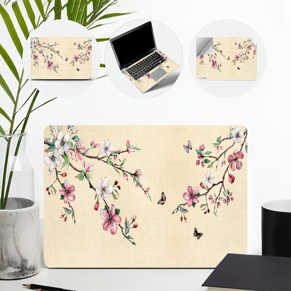 2pcs Pink Peach Blossom Vinyl Laptop Skin Stickers, 27cm x 39cm - Scratch-Resistant DIY Art Protection for HP, Dell, Lenovo, Apple, ASUS Laptops, Laptop Accessories | Artistic Laptop Cover | Durable Laptop Skin, Laptop Decor - Image 8