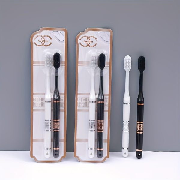 2pcs Luxury Set High-end Soft Bristle Toothbrushes Home Use Deep Cleaning Toothbrushes Manual Toothbrushes Couple Toothbrushes