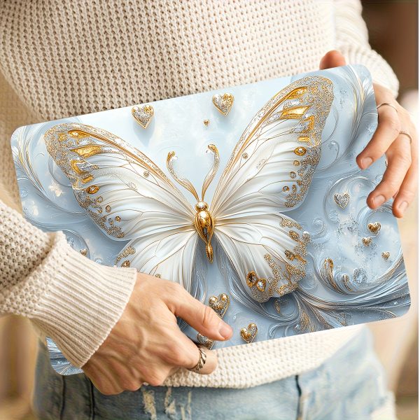 2pcs Patterned Laptop Art Decal Protective Cover, Universal Netbook Light Beige Stickers Non-Reusable Notebook Light Beige Decals Waterproof and Scratch Resistant - Water-resistant, Anti-scratch, Suitable for Laptops, Cars - Image 7