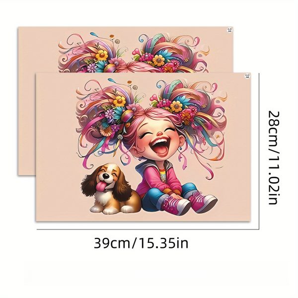 3pcs of Roll Packaging, 1pc As a Spare, No Need to Worry about Damaging The Stickers, Featuring Cute Girl And Puppy Style Laptop Stickers, Suitable for Laptops, Bright Colors, Self-Adhesive And Removable. - Image 5