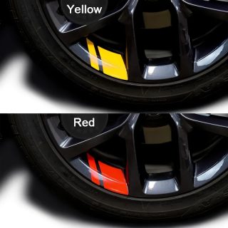 4pcs Reflective High Gloss Polyurethane Wheel Rim Decals for Enhanced Vehicle Safety, Self-Adhesive Stripes, Left Placement on Plastic Surfaces, Fantasy Space Auto Theme