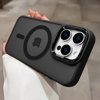 Luxury Magnetic Wireless Charging Phone Case for iPhone 16 15 14 13 12 11 Pro Max Plus Matte Translucent Hard PC Armor Shockproof Camera Lens Protection Cover