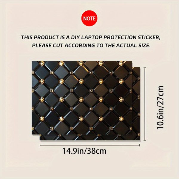 3pcs, 1 spare, No need to worry about peeling off, PVC laptop Light Beige, 38.86x26.92 cm, scratch-resistant and self-adhesive, suitable for 30.48-39.62 cm laptops - DIY customizable with Shiny Golden Theme Design - Image 5