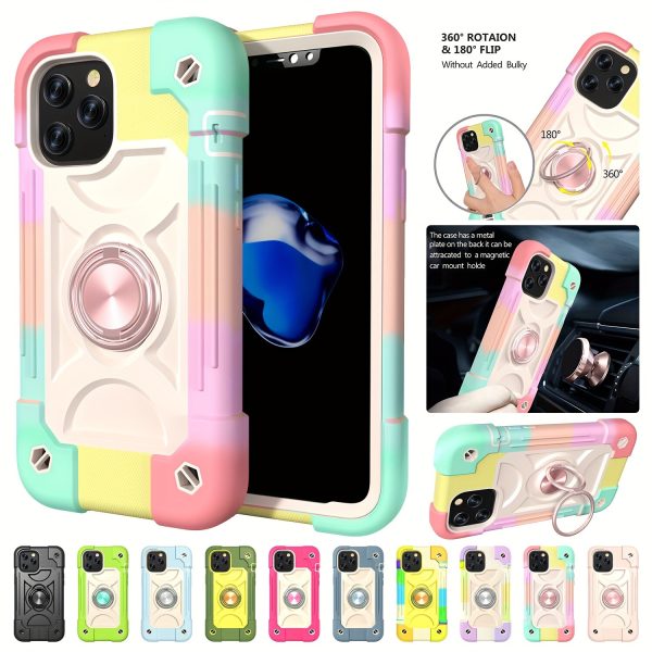 Shockproof Rugged Case for Iphone 16 Pro Max 15 14 13 12 11 XR with 360° Swivel Ring Stand, Drop Resistant Full Body Rugged Case 3-In-1 Protective Durable Cas - Image 2