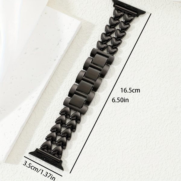 A double-row heart-shaped metal strap suitable for Apple watch for Apple Watch Wristband 38mm 40mm 41mm 42mm 44mm 45mm 49mm for iWatch 10/9/8/7/6/5/4/3/2/1/SE/Ultra series - Image 5