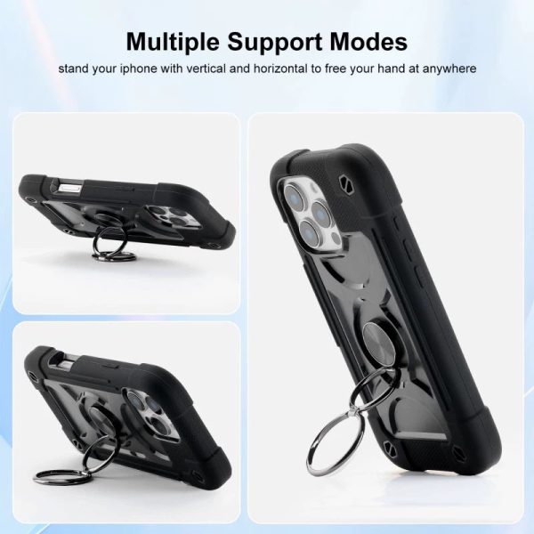 A Colorful Dual Ring Case Suitable for The Apple Iphone 16, Featuring a Durable Shell with a 360° Dual Rotating Ring Stand, a Phone Lanyard, And a 3-In-1 Protective Cover That Is Shockproof. - Image 10