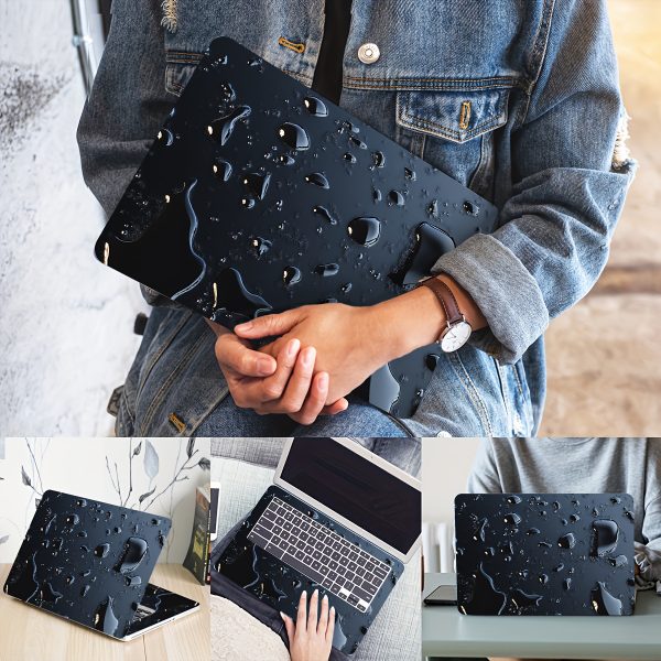 Roll packaging, 3pcs included with 1 spare piece, no need to worry about peeling off. Raindrop laptop art decal protective cover, universal Light Beige sticker for laptops, non-reusable waterproof and scratch-resistant laptop Light Beige decal - waterproof, anti-scratch, suitable for laptops, cars, helmets, motorcycles, refrigerator decoration - Image 5
