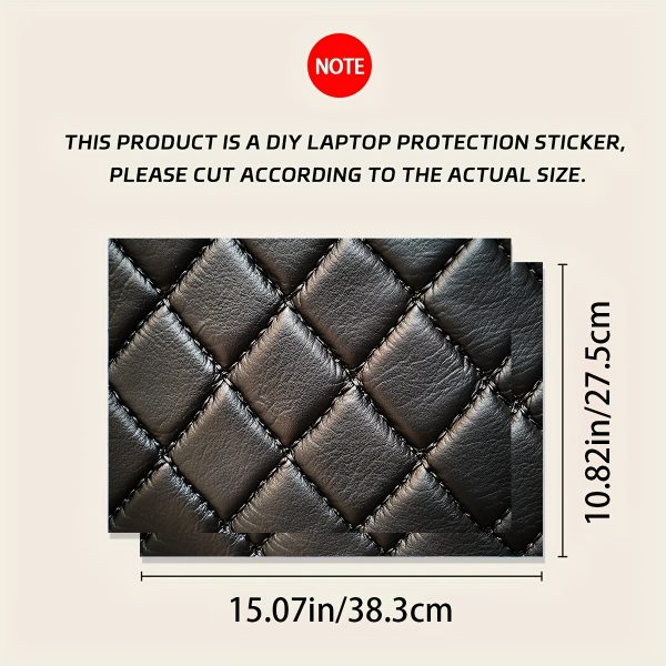 2pcs Vinyl Laptop Case Stickers, Anti-Scratch DIY Art Protective Covers, Easy to Apply & Durable, No Residue, Cuttable - Black & Gray Squares Design for Laptops & Tablets - Image 2