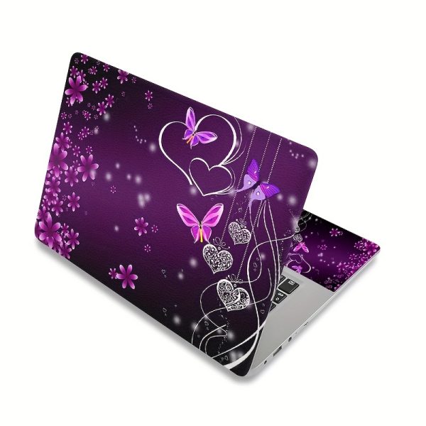 ISETTA PVC Laptop Skin Decal with Wrist Pad Stickers, Universal Notebook Cover Protector, Butterfly & Floral Design, Fits 30.48-39.62 cm, Easy Apply & Remove, Bubble-Free - Image 3