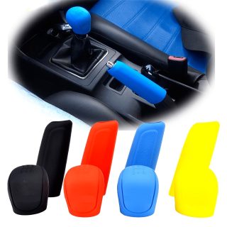 2pcs Silicone Car Gear Shift & Handbrake Covers - Ergonomic Grip, Non-Slip Protection, Multi-Color Options (Black/Red/Blue/Yellow) - Fit for Most Vehicles, Vehicle Interior Accessories, Vibrant Interior Upgrade, Easyinstall Covers