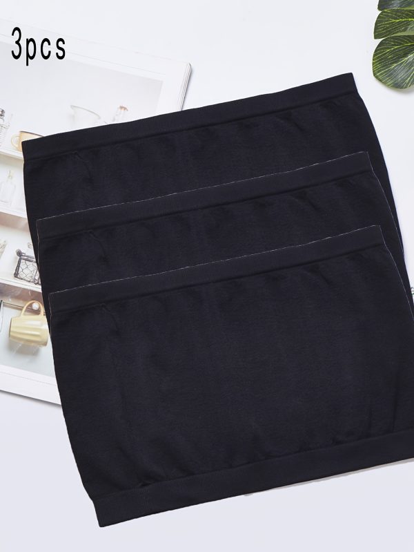 Pack of 3 High Elastic Seamless One-Word Camisole Breathable Bottoming Anti-Slip Camisole - Image 3