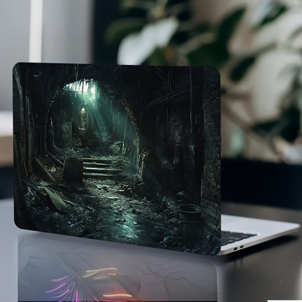 Just Notebook Light Beige Sticker, Scene Picture of Dismal Underground Passage with Faint Light, Scratch-Proof Art Protection Sticker, Suitable for HP, for Dell, for Lenovo, for Apple, for Asus and other laptop - Image 2