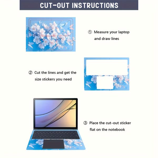 2pcs Vinyl Material, Light Blue Watercolor Butterfly Design Laptop Case, Anti-Scratch Laptop Case for 15.35 inch X 10.6 inch Laptop. Product Size: 27cmx39cm (10.63 inch x 15.35inch) - Image 9