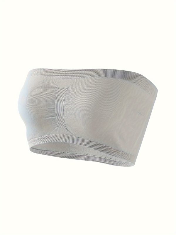 3-Pack Elegant Black Bandeau Bra Tops, Anti-Slip Gathered Chest Wrap, Seamless Strapless Breathable Lingerie Set - Image 9