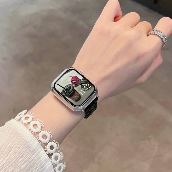 1pc Silica Gel Resin Watch Band for Apple Watch Series 10/9/8/7/SE/6/5/4/3, Casual Style, Transparent Elegant Design, Quick Release Foldover Clasp, Replacement Bracelet for 46/38/40/41/42/44/45/49mm - Youth Watches Compatible - Image 14
