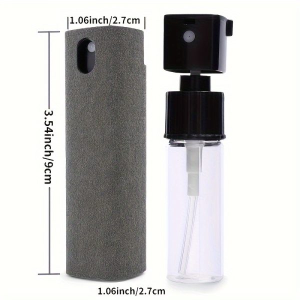 2in 1 Ultrafine Fiber Spray Bottle with Spray Nozzle & Cleaning Cloth - Durable Gray Design for Phone, Computer, Glasses, and More - Perfect for Home, Dorm, or School Use (Empty Bottle Only) - Image 6