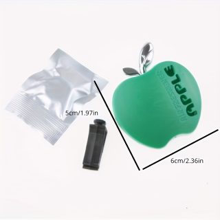 Apple-Shaped Car Air Freshener Diffuser with Vent Clip - Green Leaf Design, Long-Lasting Scent, Ideal for Vehicle A/C Outlets, Easy to Install, Car Vent Clip Freshener | Natural Aroma Diffuser | Aroma Diffuser