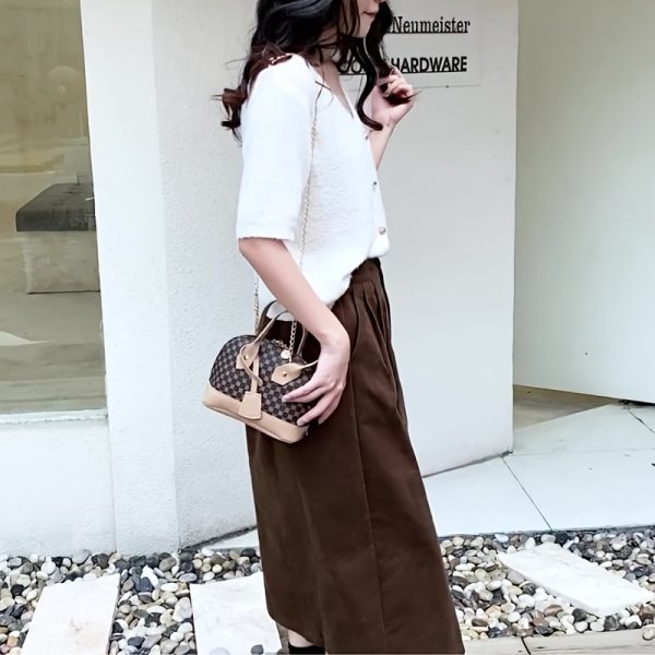 Women's Convertible Crossbody Bag - Beige Purse with Zipper Closure, Detachable Strap for Everyday, Office, Party - Elegant Ladies Handbag in Beige/Tan/Black/White/Gray/Blue/Red/Clear Colors, Crossbody Purse, Versatile Travel Bag, Modern European Style, Textured Finish - Image 5