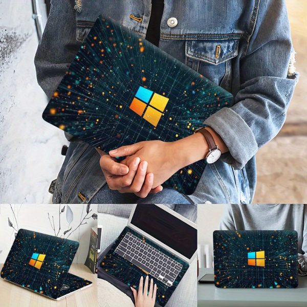 3pcs, 1 spare, no need to worry about peeling off, PVC laptop Light Beige, protective film, 38.99x27.05 cm, with Window 98 retro theme DIY customization, perfect gift for friends, notebook protection | Fashionable laptop cover | PVC material - Image 4