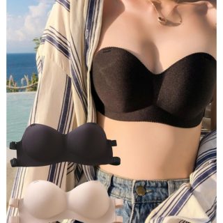 2pcs Women'S Seamless Push-Up Bras with Clear Straps - Slim Fit, Non-Slip, Wire-Free Design for Parties, Weddings & Casual Attire, Party Attire, Sleek Lingerie, Comfortable Fit