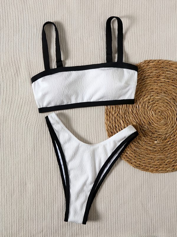 25SS Midsummer Trend Contrast Color Swimsuit Set, Women's Style, Perfect for Beach Vacations - Image 4
