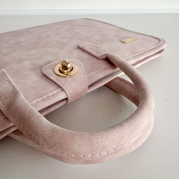 Shockproof High Quality Laptop Sleeve Case for 35.56 cm Notebooks - Lightweight Durable Pink Polyester Protective Cover with Anti-Scratch & Anti-Drop Design, Includes Hand Carry Handle for Office, Travel, Commute, Computer Laptop Carry Bag, Commuting Essentials, Modern Accessory, Reinforced Protection, Remote Workers - Image 8