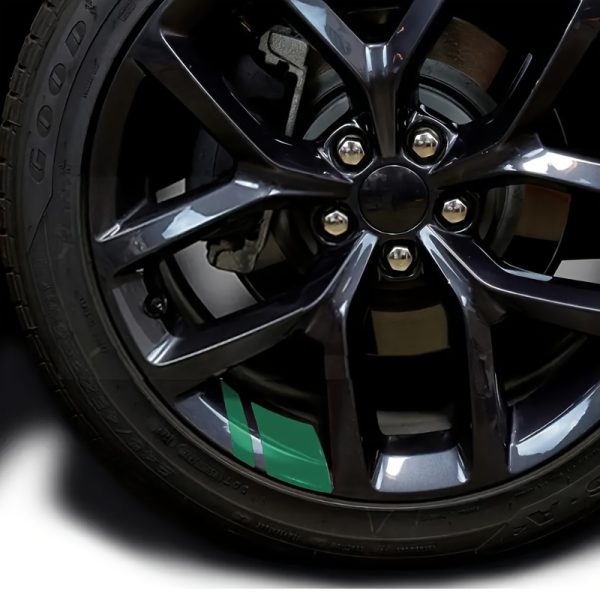 4pcs Reflective High Gloss Polyurethane Wheel Rim Decals for Enhanced Vehicle Safety, Self-Adhesive Stripes, Left Placement on Plastic Surfaces, Fantasy Space Auto Theme - Image 6