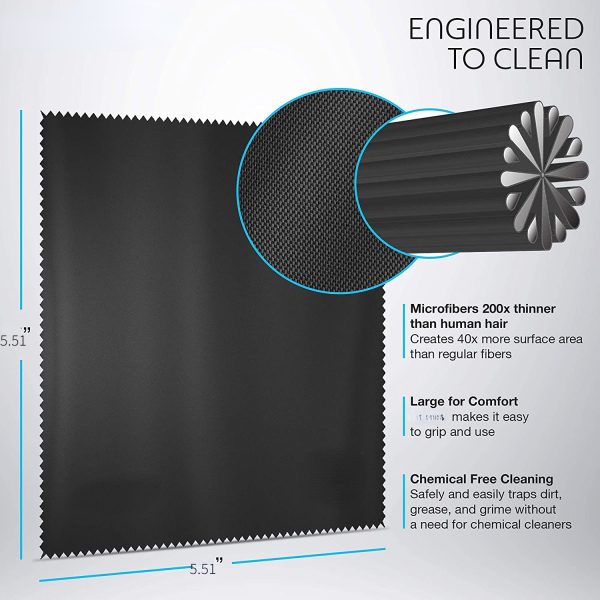Cleaning Cloths Cloth Camera Lens Filter, Pixel 5.51x 5.51 Inches Microfiber Telescope VR IPad Tablet Smartphone Laptop Computer TV And LCD Screens - Image 4