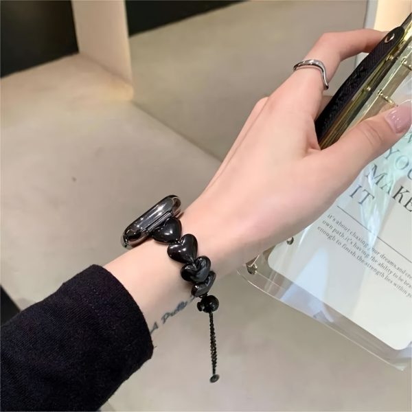 Fashion Women's Heart-Shaped Stainless Steel Metal Smartwatch Strap For Apple Watch38 40 41 42 44 45 49mm Series 1 2 3 4 5 6 7 8 9 SE Ultra Replacement Strap - Image 10