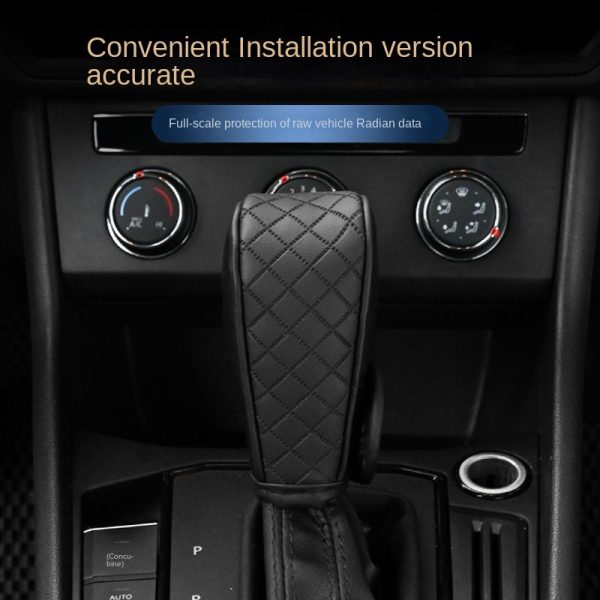 Universal Faux Leather Anti-slip Car Gear Shift Knob Cover Black Auto Parts Car Stall Anti-slip Case Driving Control Cover - Image 10