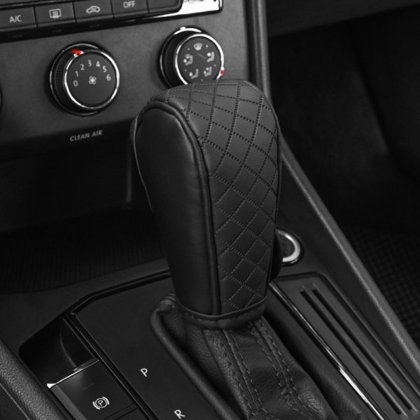 Universal Faux Leather Anti-slip Car Gear Shift Knob Cover Black Auto Parts Car Stall Anti-slip Case Driving Control Cover - Image 9