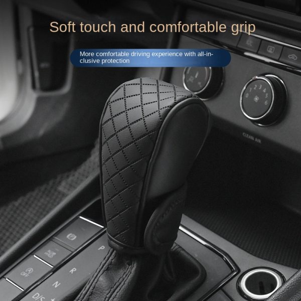 Universal Faux Leather Anti-slip Car Gear Shift Knob Cover Black Auto Parts Car Stall Anti-slip Case Driving Control Cover - Image 6