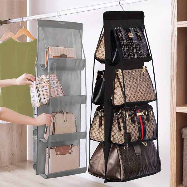 8-Pocket Hanging Handbag Organizer, Unscented Oxford Fabric Storage Rack with Foldable Design for Space-Saving Closet Handbag Holder - Image 2